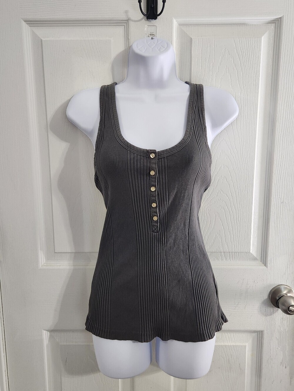 Aerie tank tops set of 2 Large minimalist basic staple stretch black Gray - Picture 2 of 11